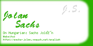 jolan sachs business card